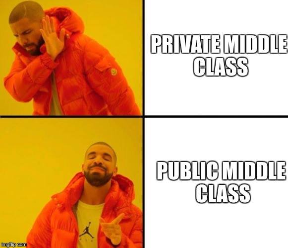 Drake: Private middle class vs public middle class