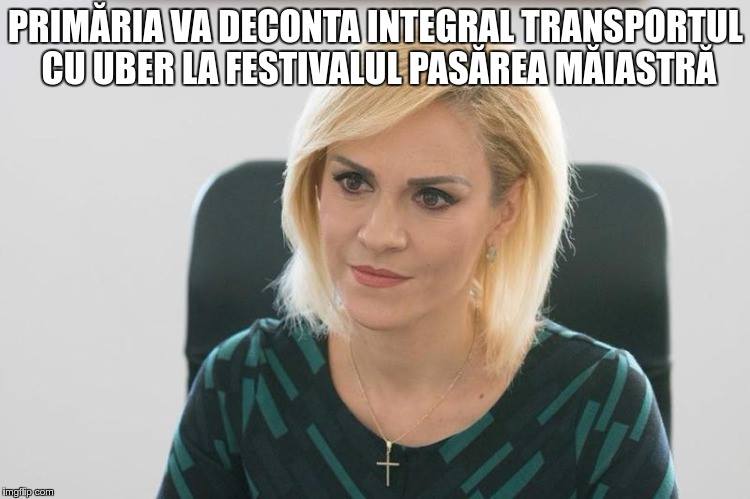 Gabriela Vrânceanu Firea: Primăria va deconta integral transportul cu Uber la festivalul Pasărea Măiastră